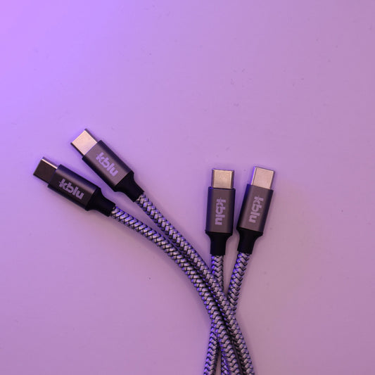 set 2 cabluri usb-c incarcare rapida 60w KBLU essential
