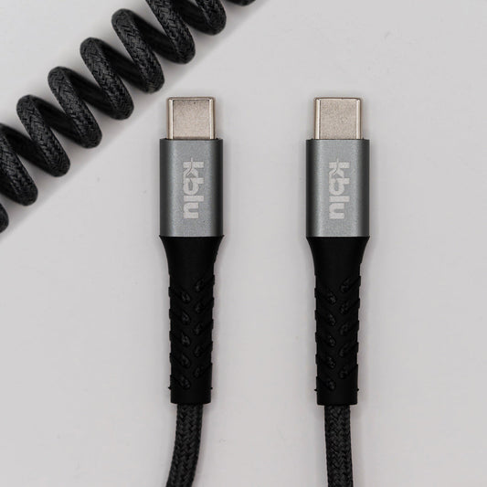 Cablu spiralat USB-C la USB-C KBLU Loop pentru încărcare rapidă 60W