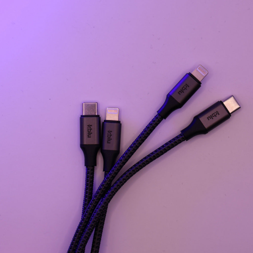 set 2 cabluri usb-c - apple lightning Kblu Pro